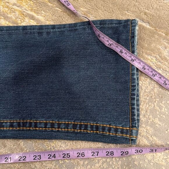 TRUE RELIGION Straight Leg Jeans 31x30 flap pockets distressed chunky stitching - Picture 10 of 10